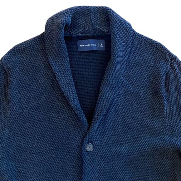 Abercrombie & Fitch Shawl Collar Cardigan Grunge Preppy Kurt Cobain Grandpa-L - Picture 3 of 10